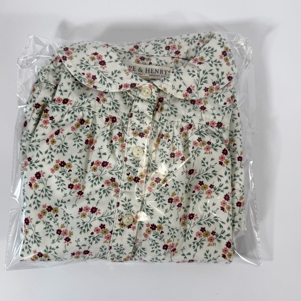 Hope & Henry Cream Floral Peter Pan Collar Dress 6 Organic Cotton - Picture 13 of 13